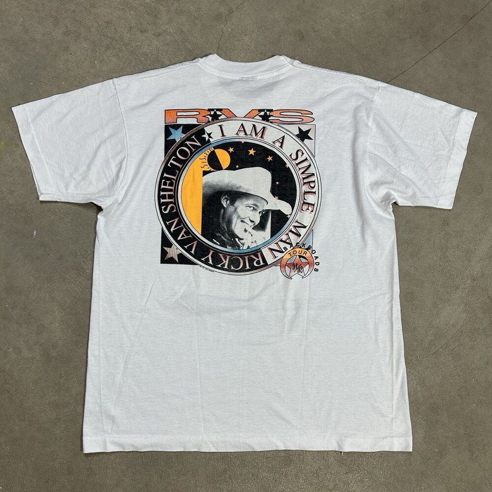 VTG 90's Screen Stars 1991 Ricky Van Shelton Concert Tour Shirt XL Country Music